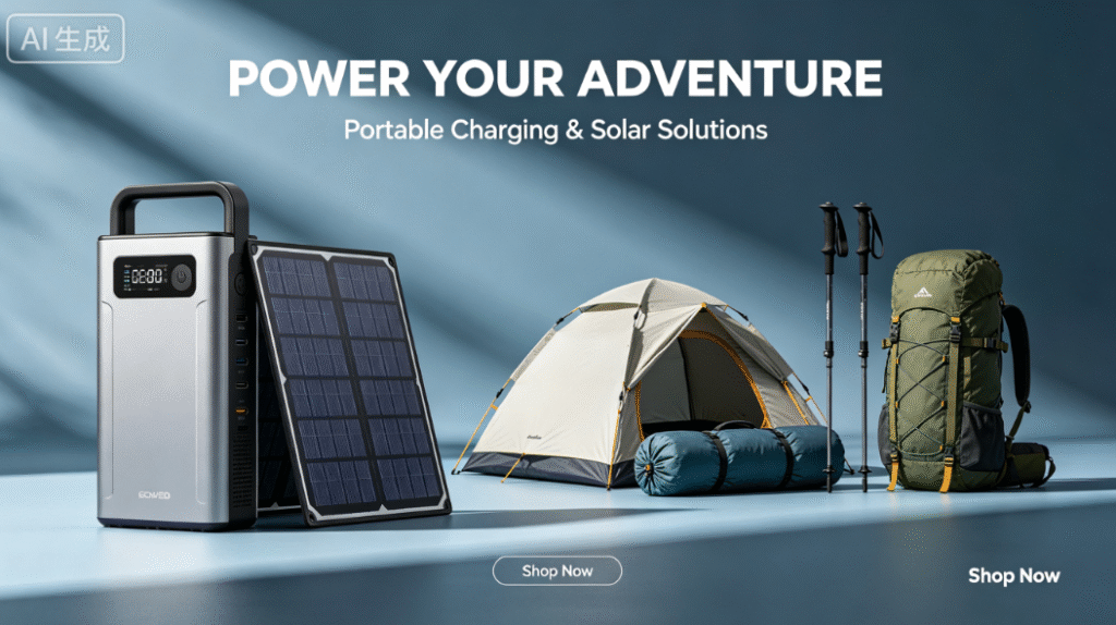 Portable power station for camping, outdoor adventure power solution